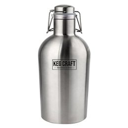 Keg Craft Stainless Steel Beer Growler | 2 Litre - take away your home brew beer when you travel