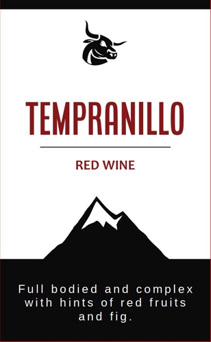 Tempranillo Wine Bottle Label