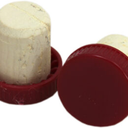 10 Red Plastic Topped Corks