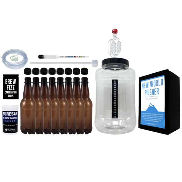 Small Batch Starter Kit with Bottles - New World Pilsner