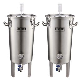 Keg Craft Home Brew Stainless Steel 30 Litre Conical Fermenter x 2