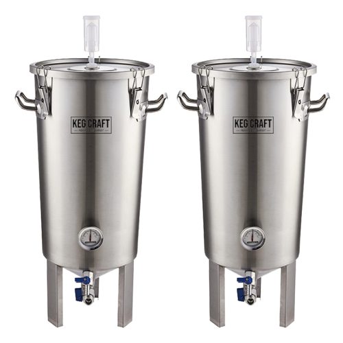 Keg Craft Home Brew Stainless Steel 30 Litre Conical Fermenter x 2